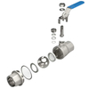 1000psi Bsp Thread Ball Valve Price 1/2" SS304/316L 2PCS Stainless Steel Ball Valve