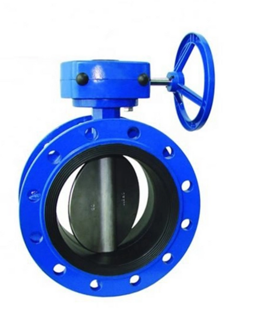 BS Standard Pn16 Ductile Cast Iron Ggg50 Gear Operated Resilient Seated Double Flanged Butterfly Valve 4 Inch