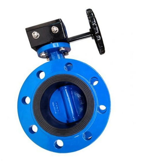 BS Standard Pn16 Ductile Cast Iron Ggg50 Gear Operated Resilient Seated Double Flanged Butterfly Valve 4 Inch