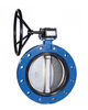 BS Standard Pn16 Ductile Cast Iron Ggg50 Gear Operated Resilient Seated Double Flanged Butterfly Valve 4 Inch